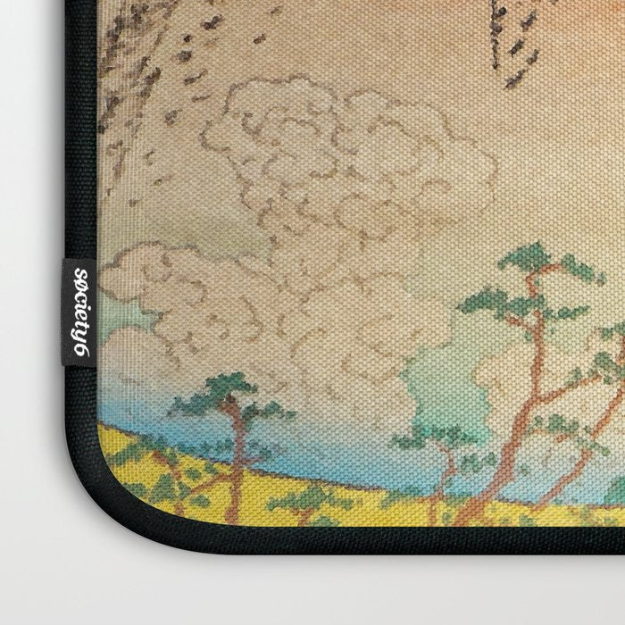 Greeting Kaneda - Mountain  Nature Landscape in Yellow, Orange and Blue Laptop Sleeve Gallery Image 3