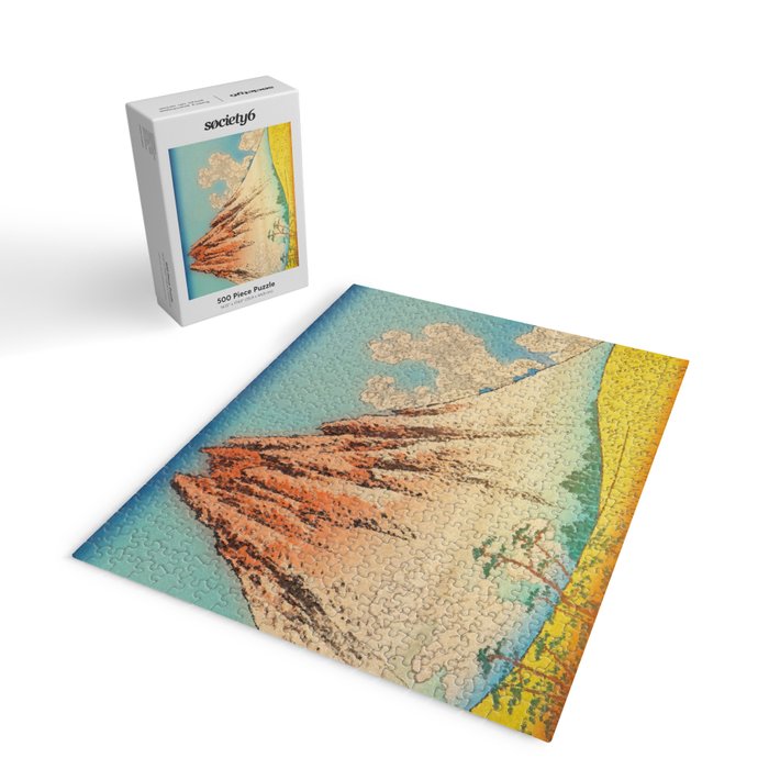 Greeting Kaneda - Mountain  Nature Landscape in Yellow, Orange and Blue Jigsaw Puzzle Gallery Image 2