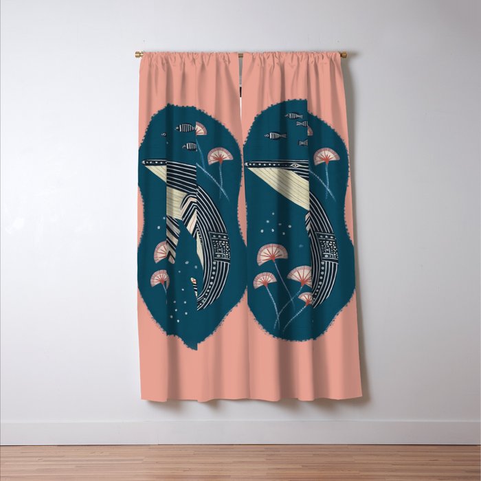 Whale in Bloom Window Curtain Gallery Image 3