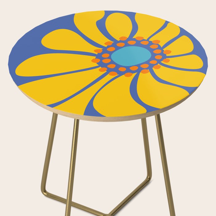 Groovy Yellow Flower Side Table Gallery Image 2