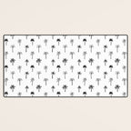 Black and white palm tree beach doodle pattern Desk Mat Gallery Image 3