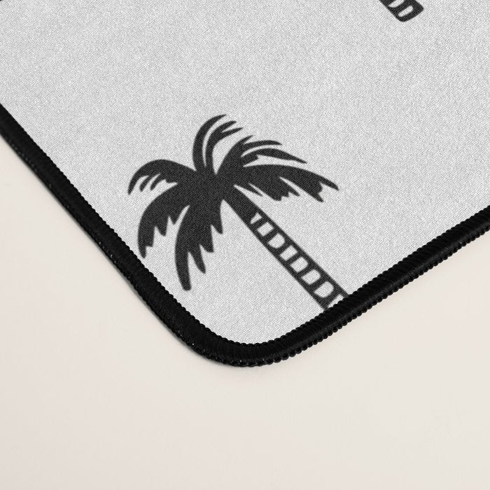 Black and white palm tree beach doodle pattern Desk Mat Gallery Image 4