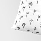 Black and white palm tree beach doodle pattern Pillow Sham Gallery Image 4