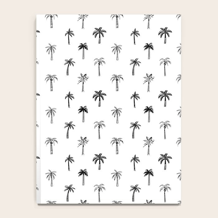 Black and white palm tree beach doodle pattern Notebook Gallery Image 4