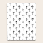Black and white palm tree beach doodle pattern Notebook Gallery Image 4