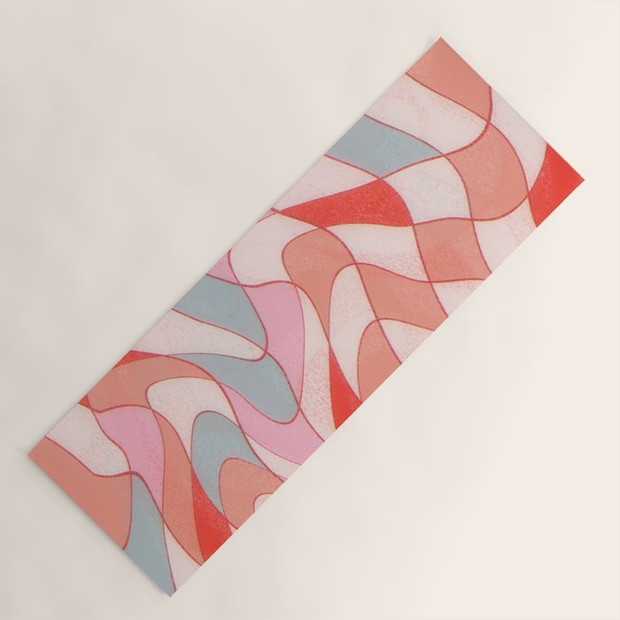 Liquid pinky abstract retro pattern  Yoga Mat Gallery Image 1