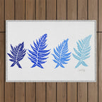 Inked Ferns - Blue Palette Outdoor Rug Gallery Image 1