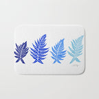 Inked Ferns - Blue Palette Bath Mat Gallery Image 1