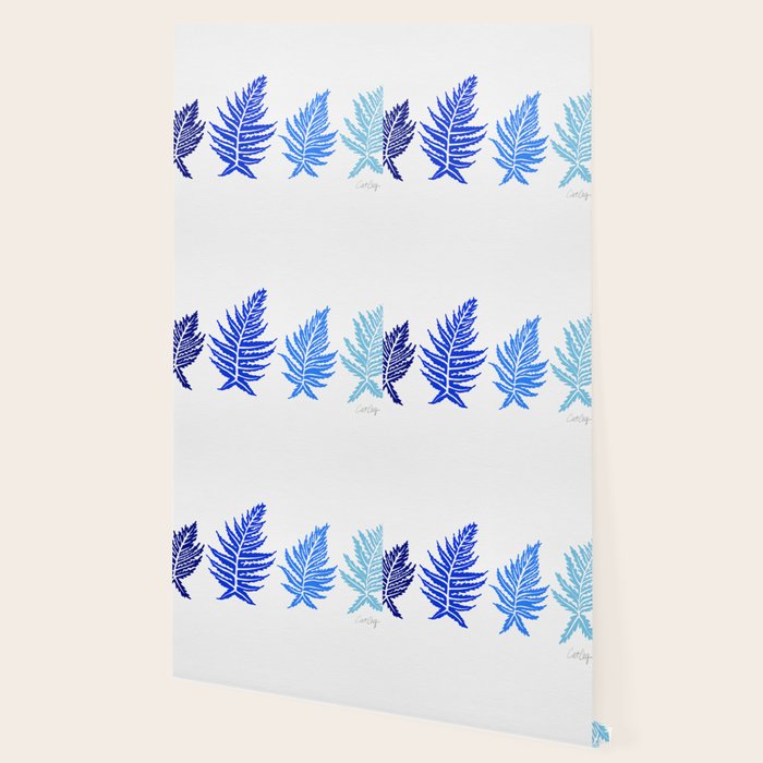Inked Ferns - Blue Palette Wallpaper Gallery Image 2