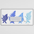 Inked Ferns - Blue Palette Desk Mat Gallery Image 1