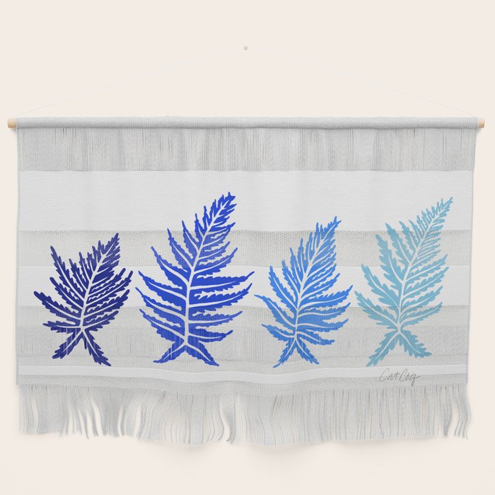Inked Ferns - Blue Palette Wall Hanging Gallery Image 1