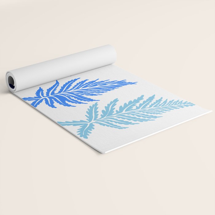 Inked Ferns - Blue Palette Yoga Mat Gallery Image 2