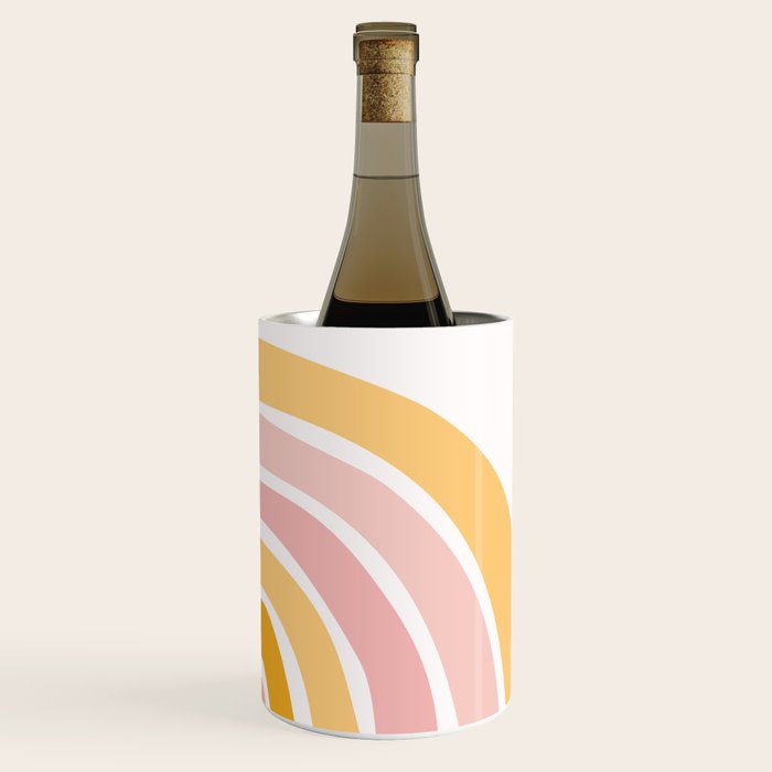 Abstract Shapes 94 in Mustard Yellow and Pale Pink (Rainbow Abstraction) Wine Chiller Gallery Image 3