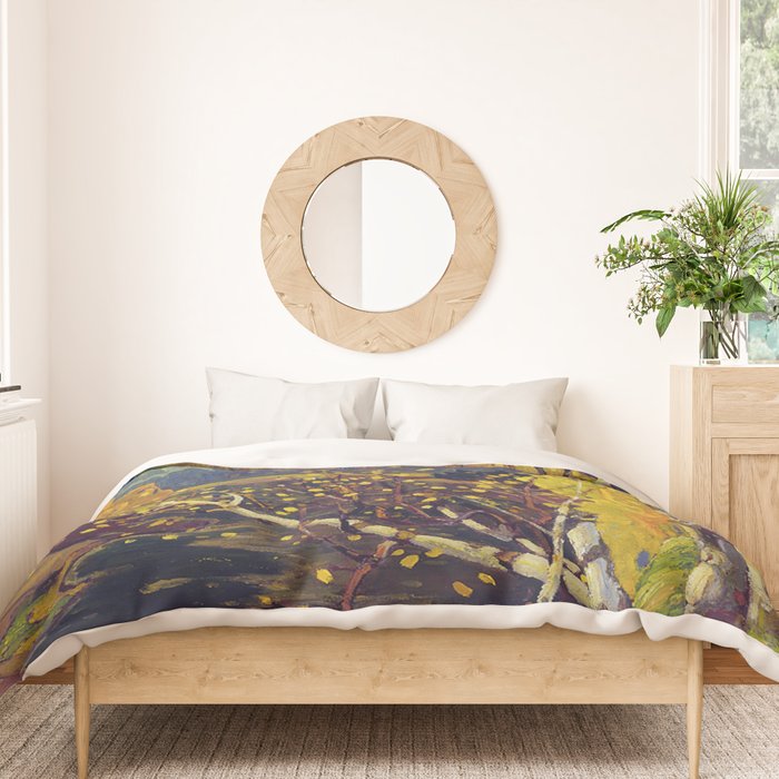 Franklin Carmichael Canadian artist Art Nouveau Post-Impressionism October Gold Duvet Cover Gallery Image 3