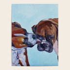 Kissing Boxers Dogs Portrait Poster Gallery Image 4