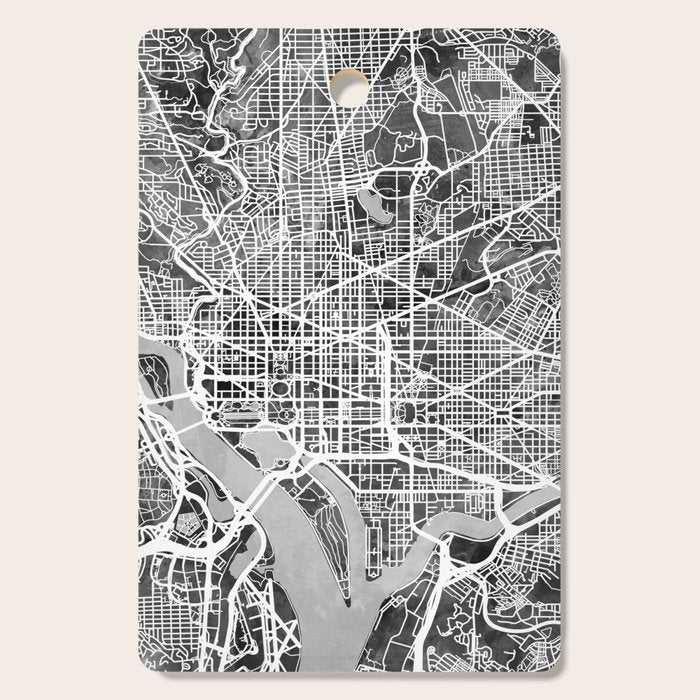 Washington DC City Street Map Cutting Board Gallery Image 1