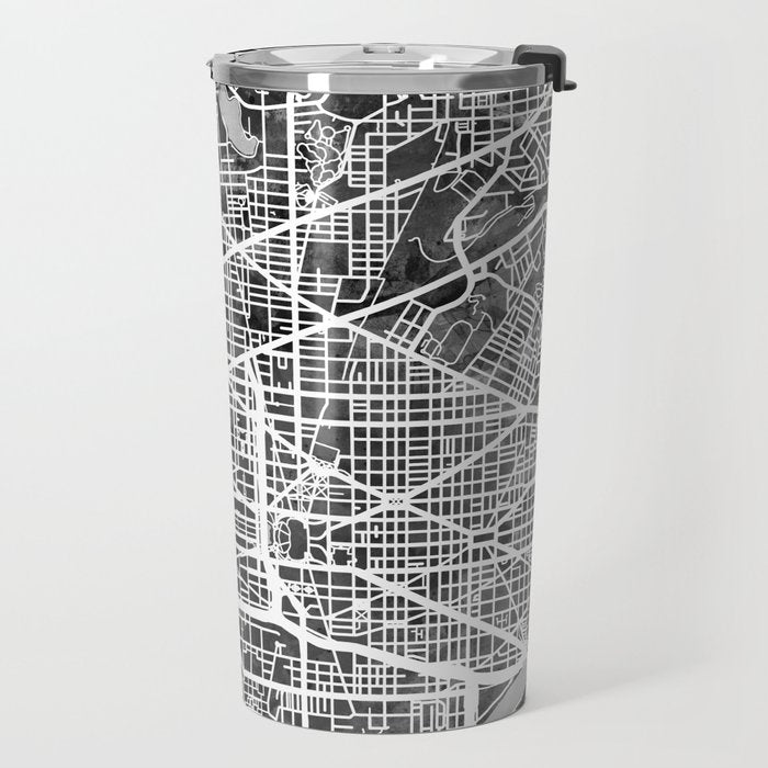 Washington DC City Street Map Travel Mug Gallery Image 2