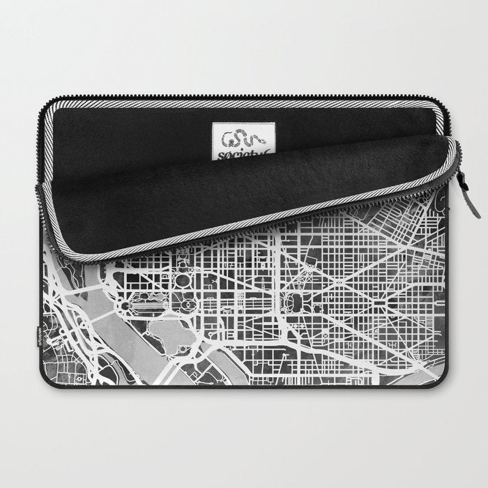Washington DC City Street Map Laptop Sleeve Gallery Image 2