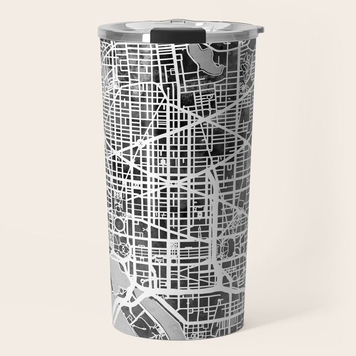 Washington DC City Street Map Travel Mug Gallery Image 1
