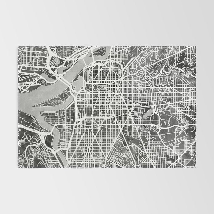 Washington DC City Street Map Rug Gallery Image 2