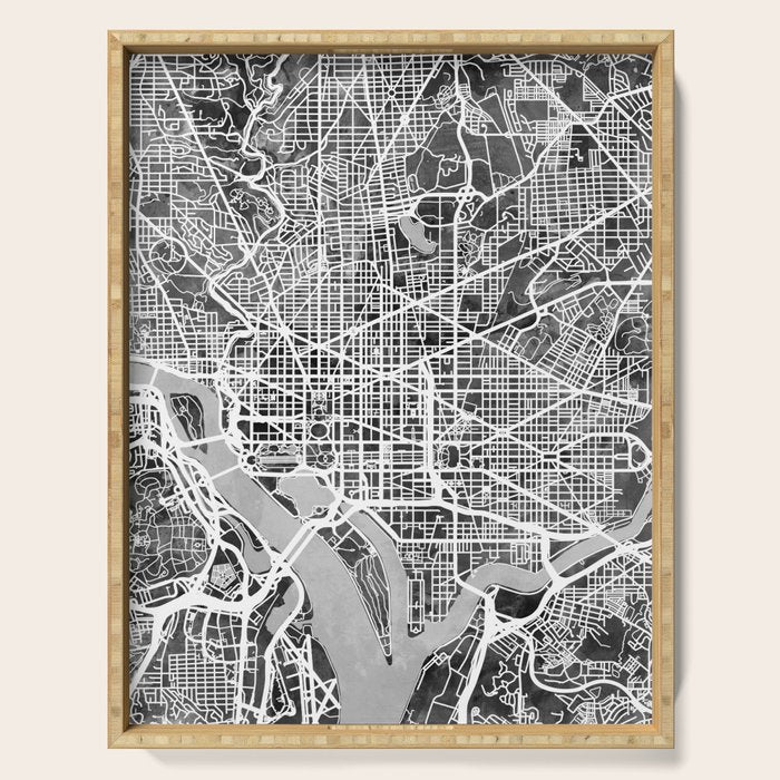 Washington DC City Street Map Serving Tray Gallery Image 1