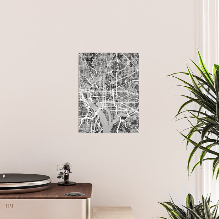 Washington DC City Street Map Poster Gallery Image 2