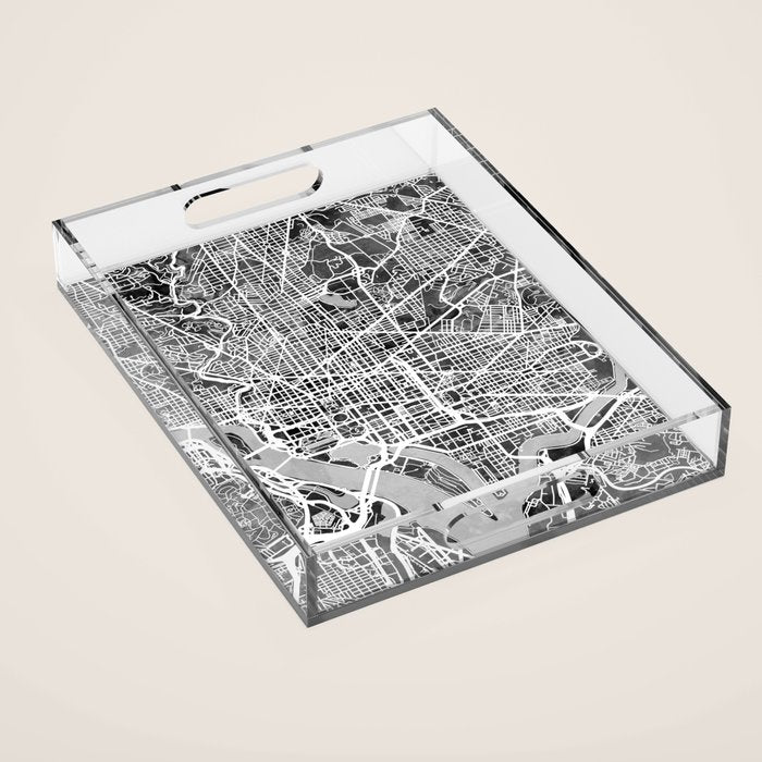 Washington DC City Street Map Acrylic Tray Gallery Image 1