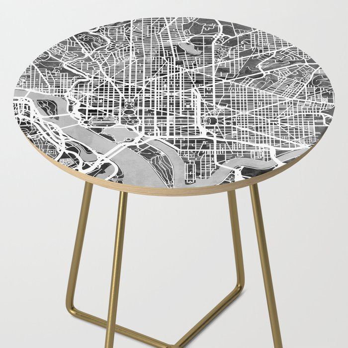 Washington DC City Street Map Side Table Gallery Image 2