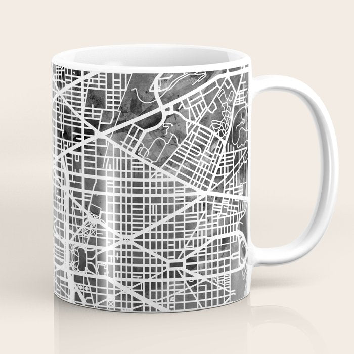 Washington DC City Street Map Coffee Mug Gallery Image 1