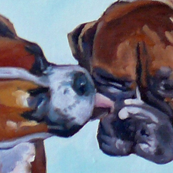 Kissing Boxers Dogs Portrait Coffee Mug Gallery Image 2
