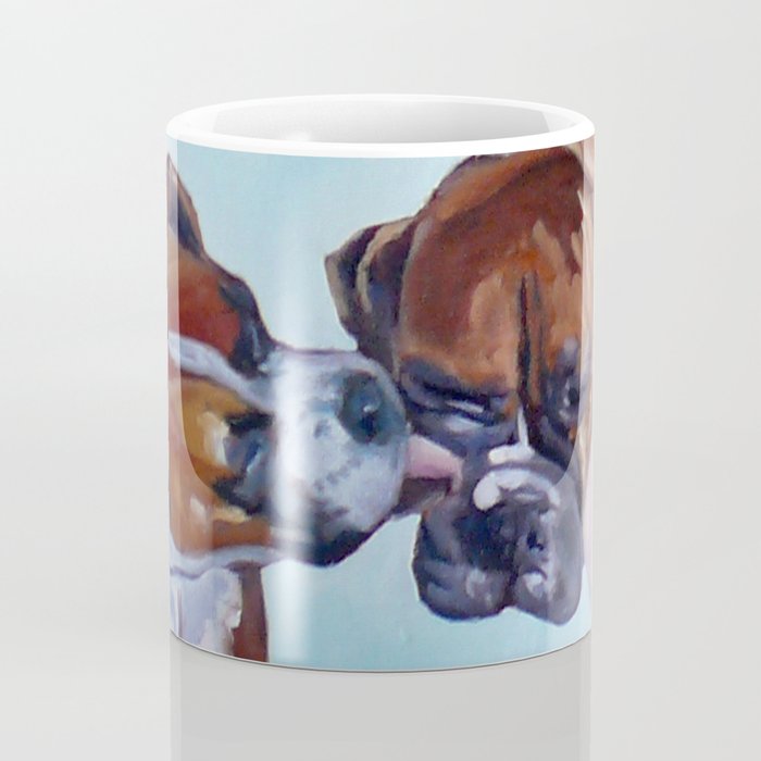 Kissing Boxers Dogs Portrait Coffee Mug Gallery Image 4