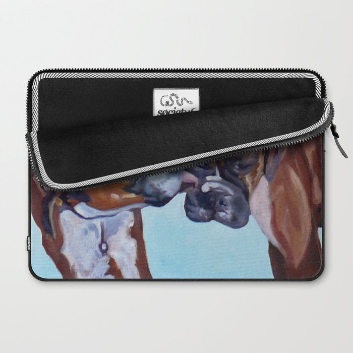 Kissing Boxers Dogs Portrait Laptop Sleeve Gallery Image 2