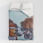Kissing Boxers Dogs Portrait Duvet Cover Gallery Image 6