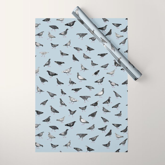 Pigeons Doing Pigeon Things Wrapping Paper Gallery Image 1