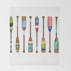 Lake life color paddles oar lake  Throw Blanket Gallery Image 2