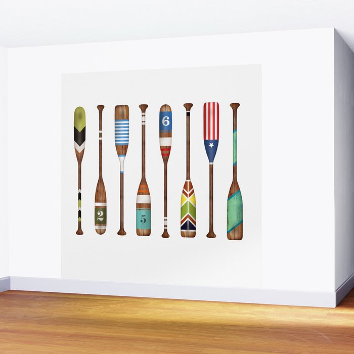 Lake life color paddles oar lake  Wall Mural Gallery Image 2