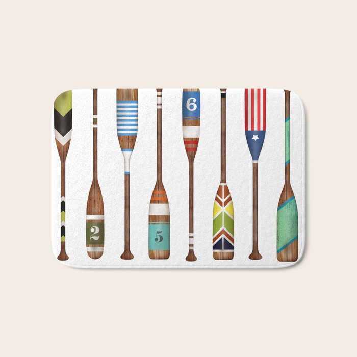 Lake life color paddles oar lake  Bath Mat Gallery Image 1