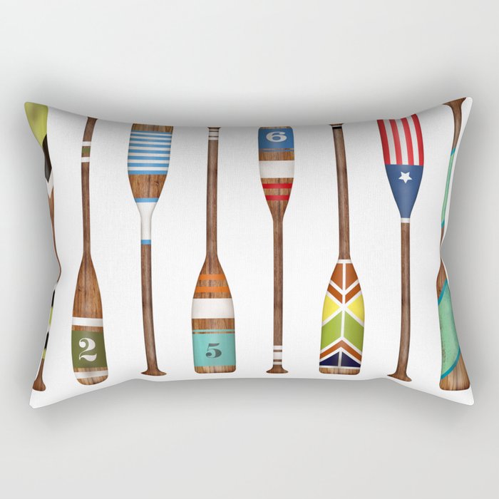 Lake life color paddles oar lake  Rectangular Pillow Gallery Image 2