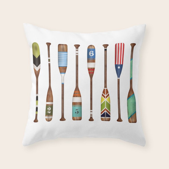 Lake life color paddles oar lake  Throw Pillow Gallery Image 6