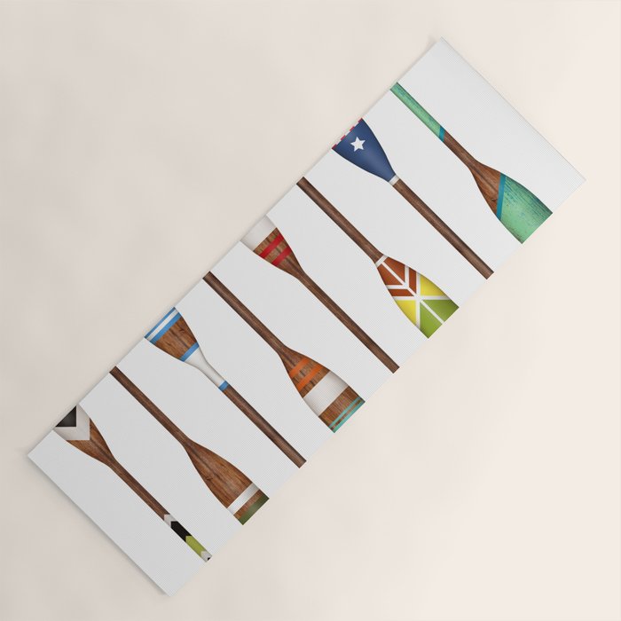 Lake life color paddles oar lake  Yoga Mat Gallery Image 1