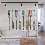Lake life color paddles oar lake  Wall Mural Gallery Image 1