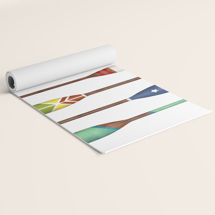 Lake life color paddles oar lake  Yoga Mat Gallery Image 2