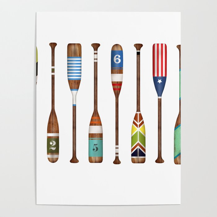 Lake life color paddles oar lake  Poster Gallery Image 4