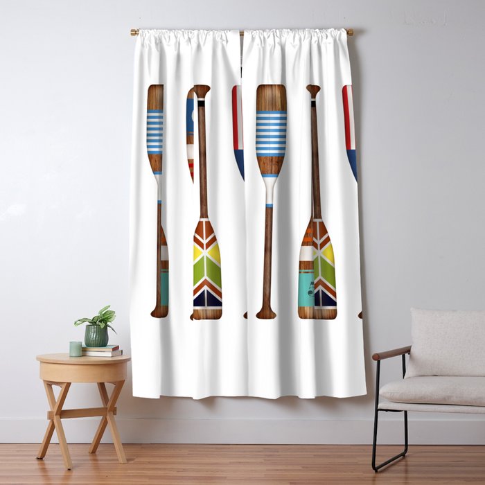 Lake life color paddles oar lake  Window Curtain Gallery Image 5