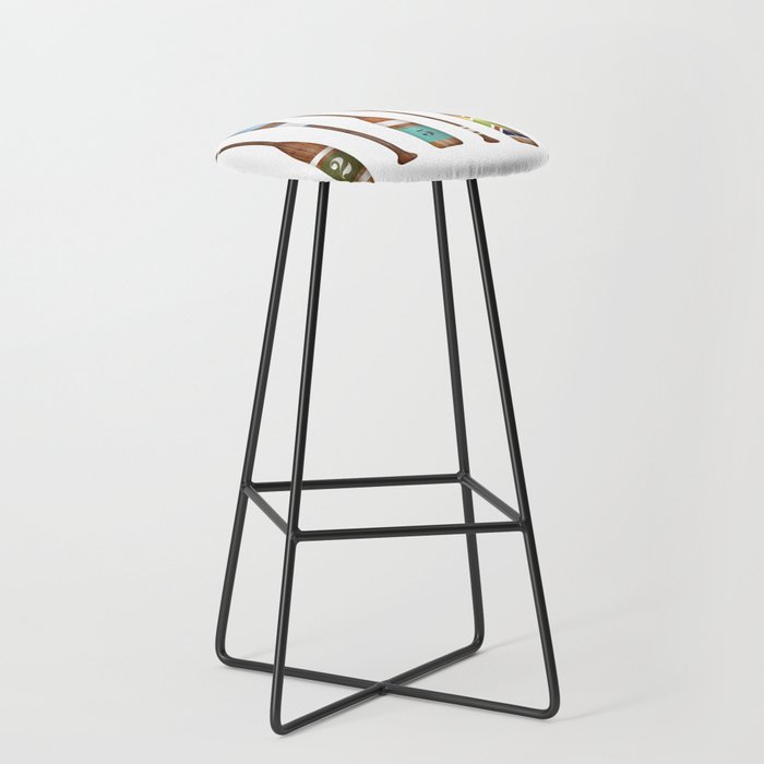 Lake life color paddles oar lake  Stool Gallery Image 1
