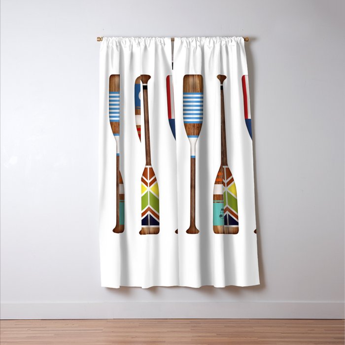 Lake life color paddles oar lake  Window Curtain Gallery Image 3
