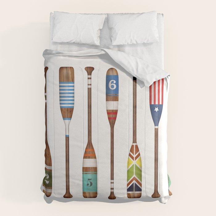 Lake life color paddles oar lake  Comforter Gallery Image 6