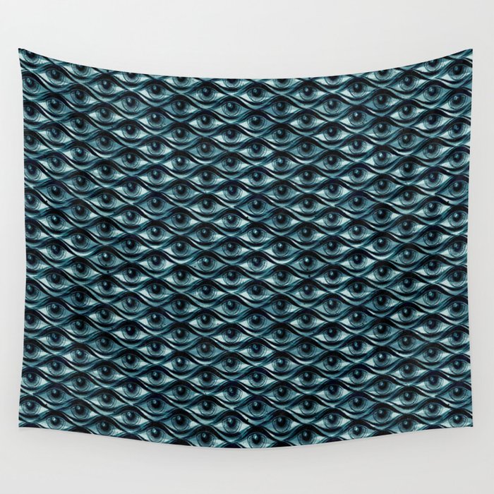 Hypnotized - vintage blue Wall Tapestry Gallery Image 1