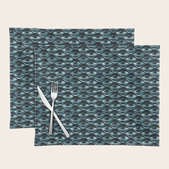 Hypnotized - vintage blue Placemat Gallery Image 1