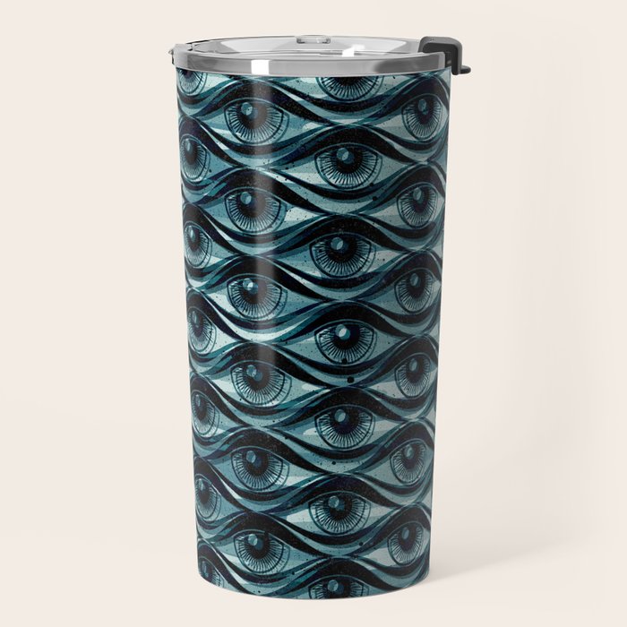 Hypnotized - vintage blue Travel Mug Gallery Image 2